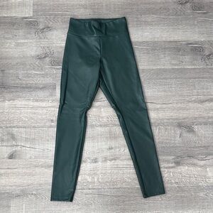 Express Green Faux Leather Leggings